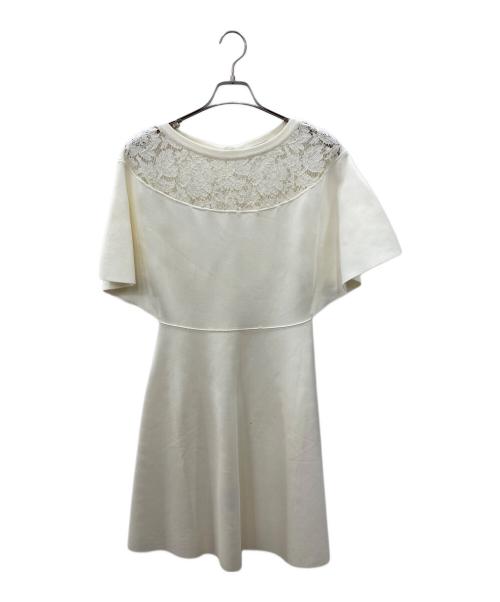 VALENTINO（ヴァレンティノ）VALENTINO (ヴァレンティノ) クレープレースドレス ホワイト サイズ:SIZE Ｍの古着・服飾アイテム
