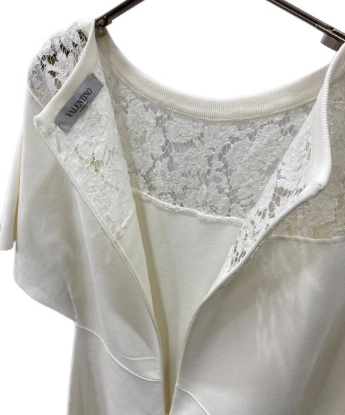 VALENTINO（ヴァレンティノ）VALENTINO (ヴァレンティノ) クレープレースドレス ホワイト サイズ:SIZE Ｍの古着・服飾アイテム