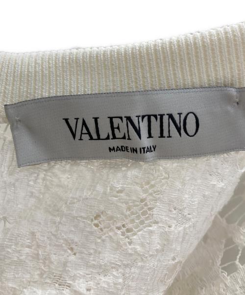 VALENTINO（ヴァレンティノ）VALENTINO (ヴァレンティノ) クレープレースドレス ホワイト サイズ:SIZE Ｍの古着・服飾アイテム