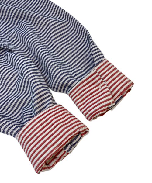 ARMANI EXCHANGE（アルマーニ エクスチェンジ）ARMANI EXCHANGE (アルマーニ エクスチェンジ) ボーダーシャツ ホワイト×ネイビー サイズ:SIZE Sの古着・服飾アイテム