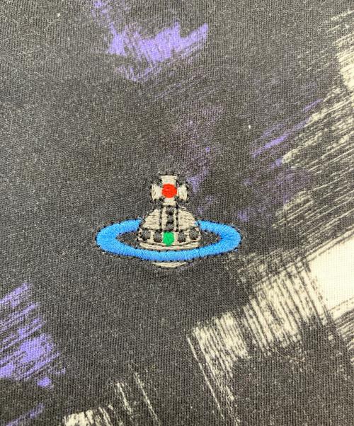 Vivienne Westwood（ヴィヴィアンウエストウッド）Vivienne Westwood (ヴィヴィアンウエストウッド) 柄カットソー パープル×ブラック サイズ:XSの古着・服飾アイテム