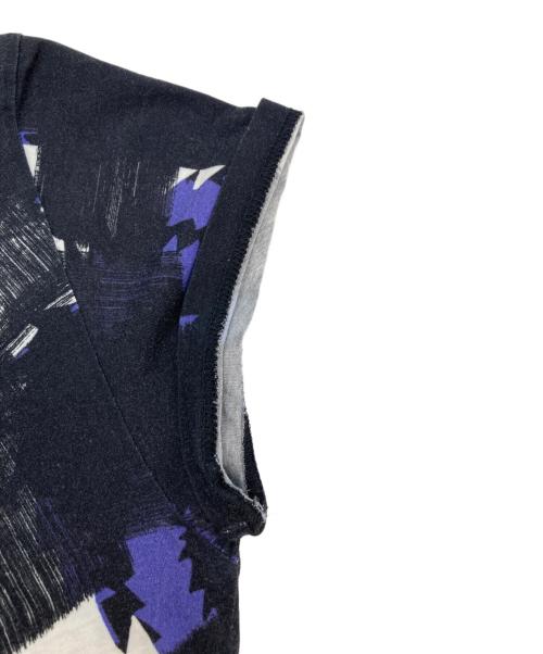 Vivienne Westwood（ヴィヴィアンウエストウッド）Vivienne Westwood (ヴィヴィアンウエストウッド) 柄カットソー パープル×ブラック サイズ:XSの古着・服飾アイテム