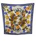 HERMES (エルメス) カレ90/ヘラスの花/スカーフ ブルー：12000円