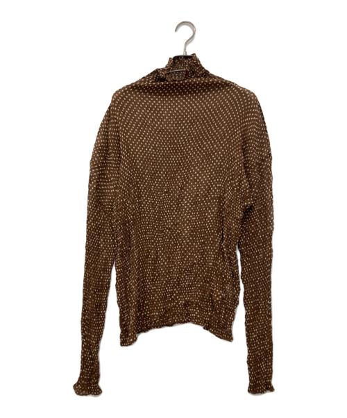 ISSEY MIYAKE（イッセイミヤケ）ISSEY MIYAKE (イッセイミヤケ) プリーツドットカットソー ブラウン サイズ:Mの古着・服飾アイテム