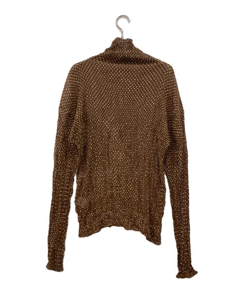 ISSEY MIYAKE（イッセイミヤケ）ISSEY MIYAKE (イッセイミヤケ) プリーツドットカットソー ブラウン サイズ:Mの古着・服飾アイテム
