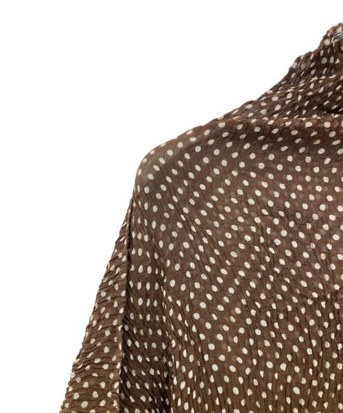 ISSEY MIYAKE（イッセイミヤケ）ISSEY MIYAKE (イッセイミヤケ) プリーツドットカットソー ブラウン サイズ:Mの古着・服飾アイテム