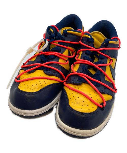 NIKE（ナイキ）NIKE (ナイキ) OFFWHITE (オフホワイト) DUNK LOW LTHR イエロー×ネイビー サイズ:29の古着・服飾アイテム