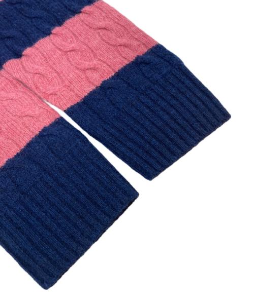 POLO RALPH LAUREN（ポロ・ラルフローレン）POLO RALPH LAUREN (ポロ・ラルフローレン) ウールボーダーニット ネイビー×ピンク サイズ:SIZE L 未使用品の古着・服飾アイテム