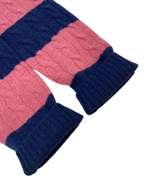 POLO RALPH LAUREN（ポロ・ラルフローレン）POLO RALPH LAUREN (ポロ・ラルフローレン) ウールボーダーニット ネイビー×ピンク サイズ:SIZE L 未使用品の古着・服飾アイテム
