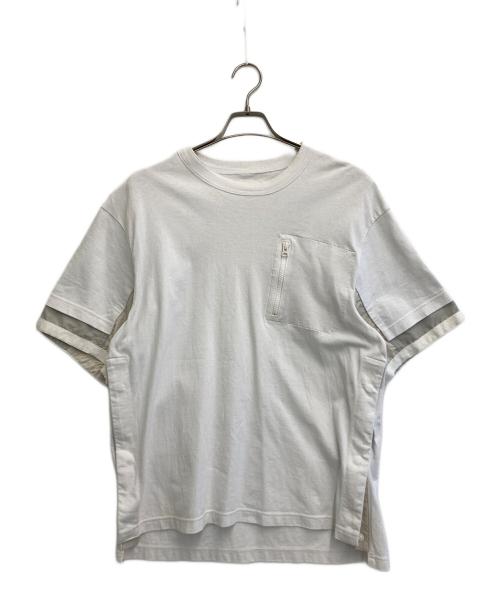 sacai（サカイ）sacai (サカイ) 22SS ファブリックコンボTシャツ ホワイト サイズ:2の古着・服飾アイテム
