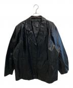 DIALOGUEダイアローグ﻿）の古着「クロックレザーコート」｜ブラック