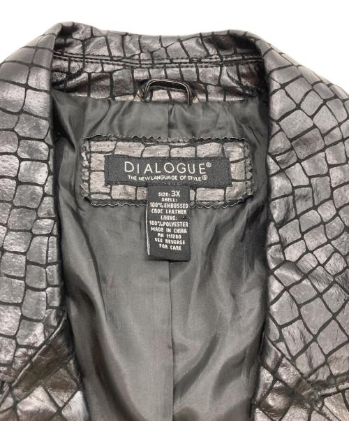 DIALOGUE（ダイアローグ﻿）DIALOGUE (ダイアローグ﻿) クロックレザーコート ブラック サイズ:３Xの古着・服飾アイテム
