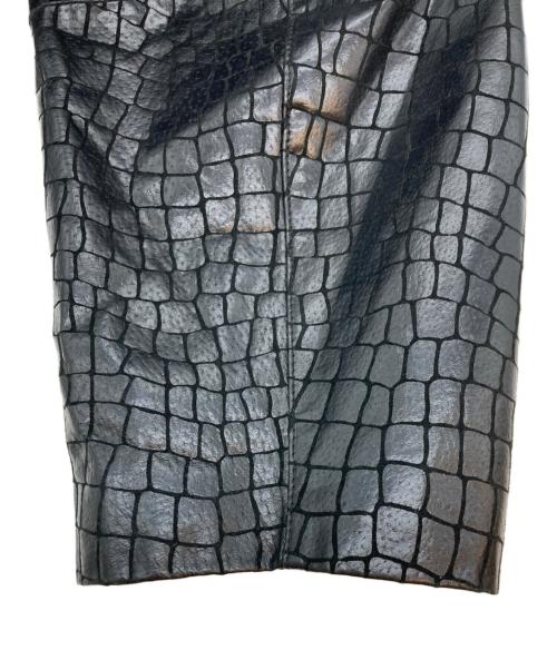 DIALOGUE（ダイアローグ﻿）DIALOGUE (ダイアローグ﻿) クロックレザーコート ブラック サイズ:３Xの古着・服飾アイテム