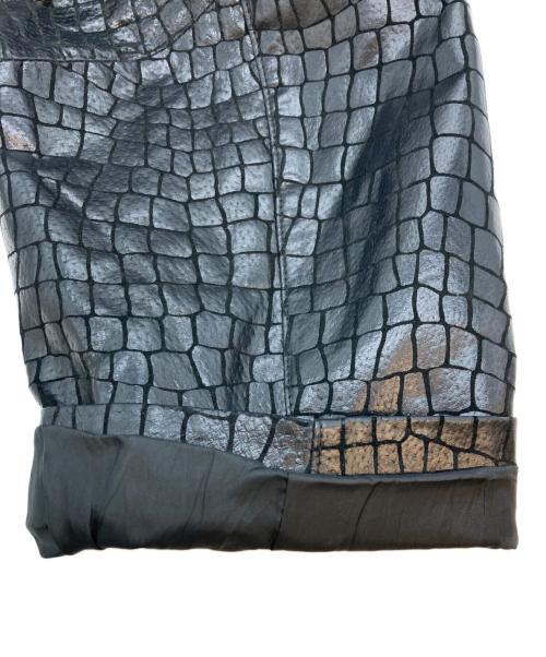 DIALOGUE（ダイアローグ﻿）DIALOGUE (ダイアローグ﻿) クロックレザーコート ブラック サイズ:３Xの古着・服飾アイテム