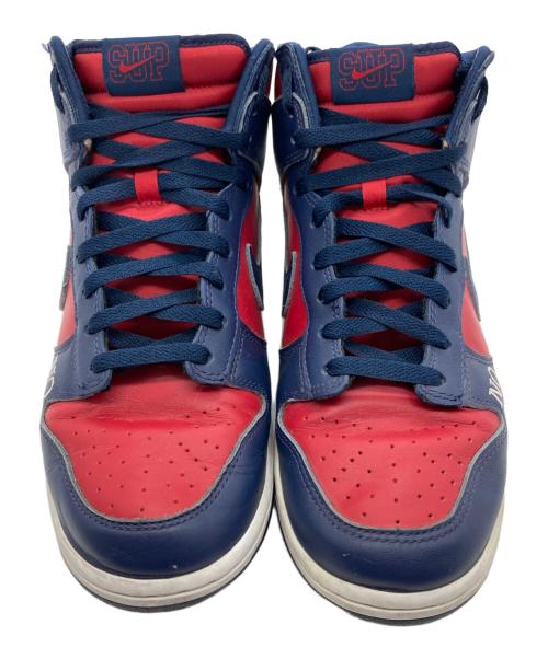 NIKE（ナイキ）NIKE (ナイキ) SUPREME (シュプリーム) SB Dunk High By Any Means レッド×ネイビー サイズ:27.5の古着・服飾アイテム