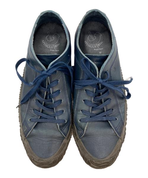 SPINGLE Biz（スピングルビズ）SPINGLE Biz (スピングルビズ) レザースニーカー ネイビー サイズ:Ｍの古着・服飾アイテム