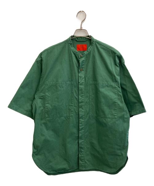 BLUE WORK（ブルーワーク）BLUE WORK (ブルーワーク) 半袖シャツ グリーン サイズ:Ｍの古着・服飾アイテム