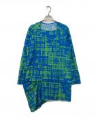 HIROKO KOSHINOヒロコ コシノ）の古着「幾何柄プリントチュニックトップス」｜グリーン×ブルー