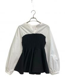 JUSGLITTY（ジャスグリッティー）の古着「ブラウス」｜ホワイト×ブラック