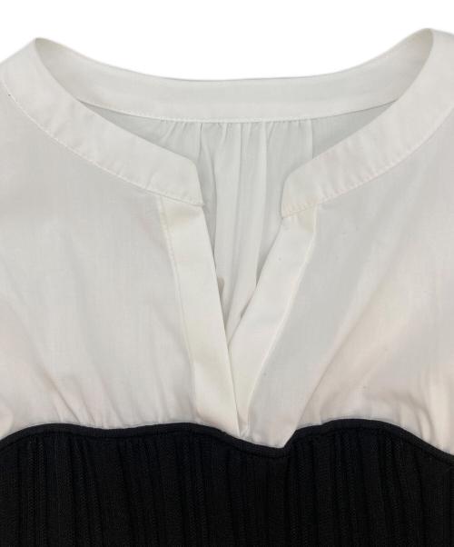JUSGLITTY（ジャスグリッティー）JUSGLITTY (ジャスグリッティー) ブラウス ホワイト×ブラック サイズ:2の古着・服飾アイテム