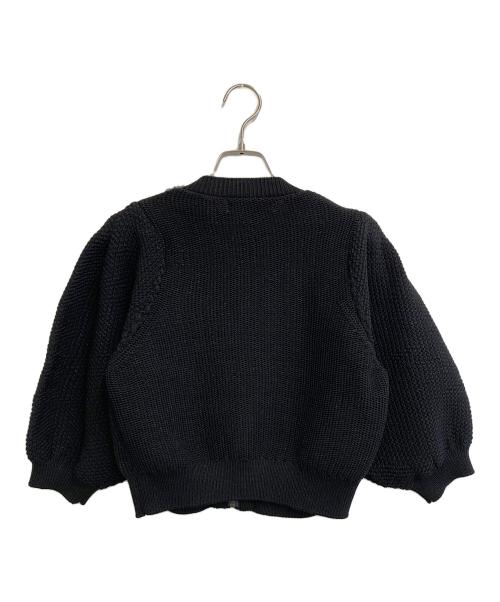 Audie a Muses（オーディア ミューズ）Audie a Muses (オーディア ミューズ) パール付きジップアップカーディガン ブラック サイズ:38の古着・服飾アイテム