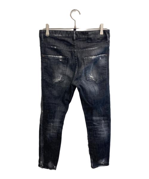 DSQUARED2（ディースクエアード）DSQUARED2 (ディースクエアード) BLACK WORKED WASH SKATER JEAN ブラック サイズ:44の古着・服飾アイテム