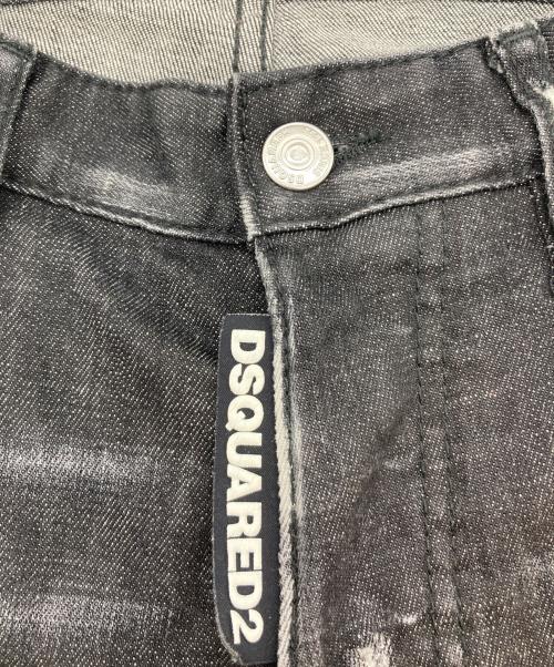 DSQUARED2（ディースクエアード）DSQUARED2 (ディースクエアード) BLACK WORKED WASH SKATER JEAN ブラック サイズ:44の古着・服飾アイテム