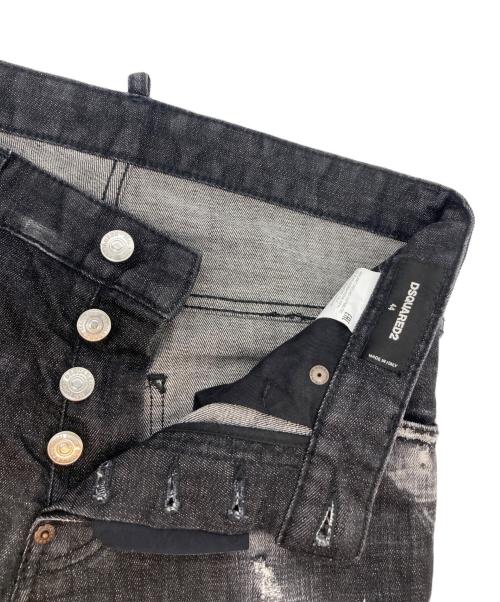 DSQUARED2（ディースクエアード）DSQUARED2 (ディースクエアード) BLACK WORKED WASH SKATER JEAN ブラック サイズ:44の古着・服飾アイテム