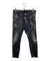 DSQUARED2（ディースクエアード）の古着「BLACK WORKED WASH SKATER JEAN」｜ブラック