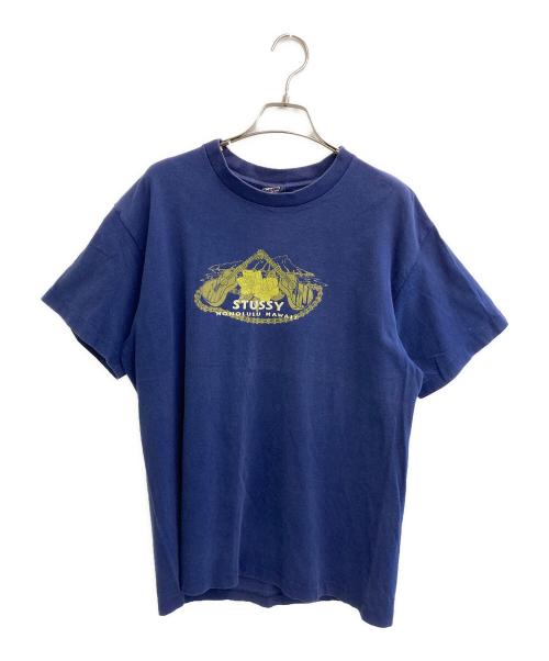 stussy（ステューシー）stussy (ステューシー) 90s プリントTシャツ ネイビー サイズ:Ｌの古着・服飾アイテム