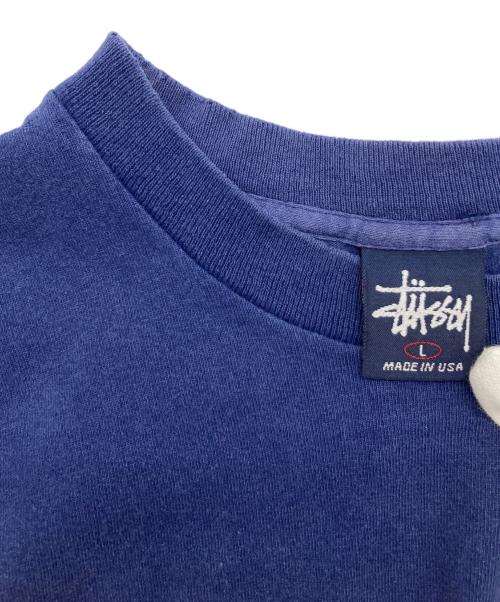 stussy（ステューシー）stussy (ステューシー) 90s プリントTシャツ ネイビー サイズ:Ｌの古着・服飾アイテム