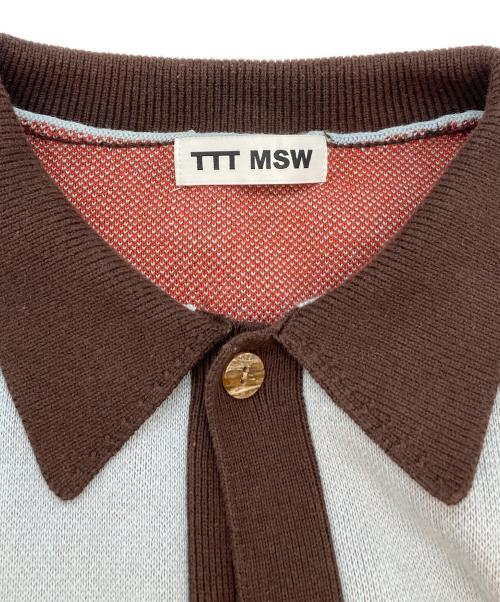 TTT MSW（ティー）TTT MSW (ティー) ボーダーニットカーディガン マルチカラー サイズ:Lの古着・服飾アイテム