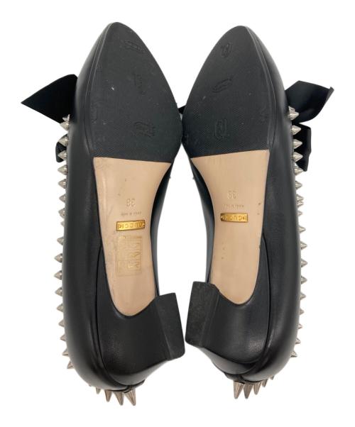 GUCCI（グッチ）GUCCI (グッチ) Malaga Kid Bow Spike Berith Low Heel Pumps/ヒールパンプス ブラック サイズ:38の古着・服飾アイテム