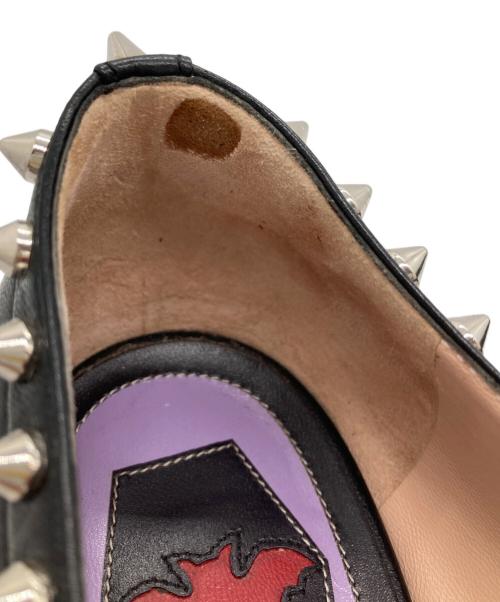 GUCCI（グッチ）GUCCI (グッチ) Malaga Kid Bow Spike Berith Low Heel Pumps/ヒールパンプス ブラック サイズ:38の古着・服飾アイテム