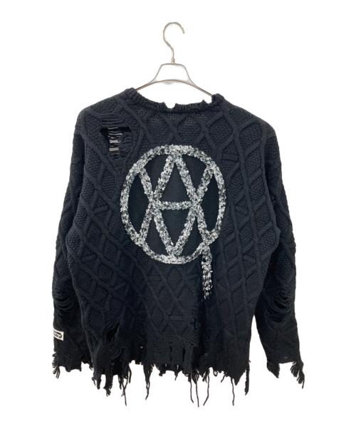 KIDILL（キディル）KIDILL (キディル) rurumu (ルルムウ) DESTROYED PULLOVER KNIT ブラック サイズ:Freeの古着・服飾アイテム