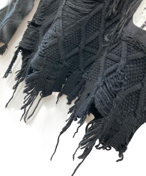 KIDILL（キディル）KIDILL (キディル) rurumu (ルルムウ) DESTROYED PULLOVER KNIT ブラック サイズ:Freeの古着・服飾アイテム