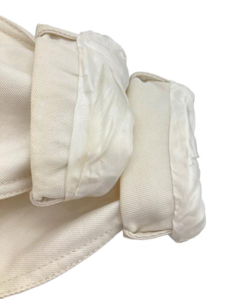 KENZO（ケンゾー）KENZO (ケンゾー) Ruffled Shoulder Belted Blazer/ブレザー ホワイト サイズ:36の古着・服飾アイテム