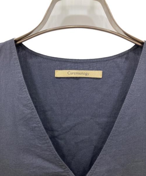 Curensology（カレンソロジー）Curensology (カレンソロジー) コットンピンタックワンピース ネイビー サイズ:Sの古着・服飾アイテム