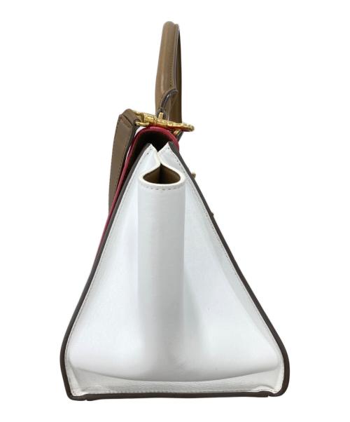 CELINE（セリーヌ）CELINE (セリーヌ) トラペーズ ミディアム/2WAYバッグ レッド×ブラウンの古着・服飾アイテム