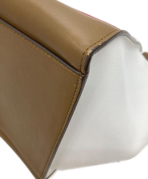 CELINE（セリーヌ）CELINE (セリーヌ) トラペーズ ミディアム/2WAYバッグ レッド×ブラウンの古着・服飾アイテム