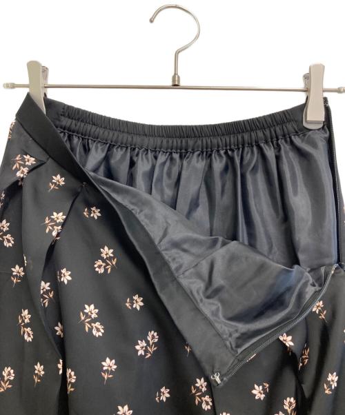 Loulou Willoughby（ルルウィルビー）Loulou Willoughby (ルルウィルビー) シェブロンフラワースカート ブラック サイズ:2の古着・服飾アイテム