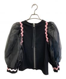 TRINCA UNPLUSUN（トリンカ アンプリュアン）の古着「バルーンスリーブブラウス」｜ブラック