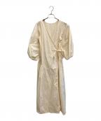 Libra Cueリブラ キュー）の古着「ボリュームスリーブカシュクールワンピース」｜アイボリー