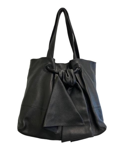 VIA DOAN（ヴィア ドアン）VIA DOAN (ヴィア ドアン) レザートートバッグ ブラックの古着・服飾アイテム