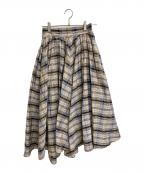 ebureエブール）の古着「チェックスカート」｜ベージュ