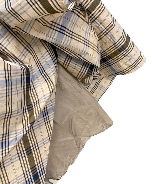 ebure（エブール）EBURE (エブール) チェックスカート ベージュ サイズ:36の古着・服飾アイテム