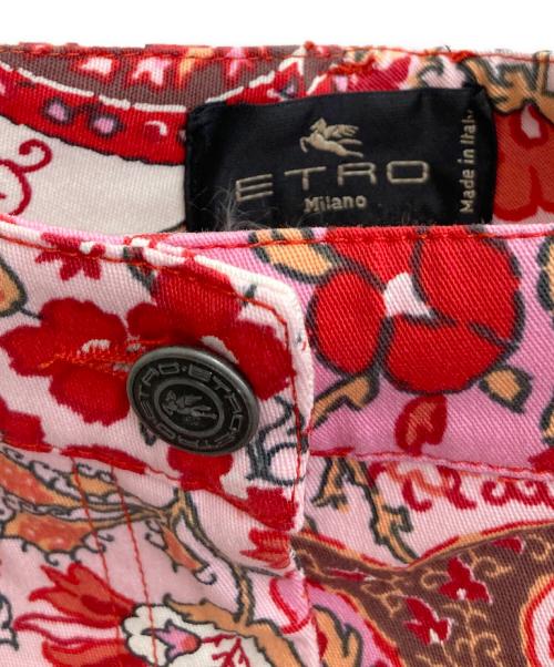 ETRO（エトロ）ETRO (エトロ) ペイズリーパンツ ピンク×レッド サイズ:40の古着・服飾アイテム