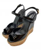 GUCCIグッチ）の古着「ウェッジソールサンダル」｜ブラック