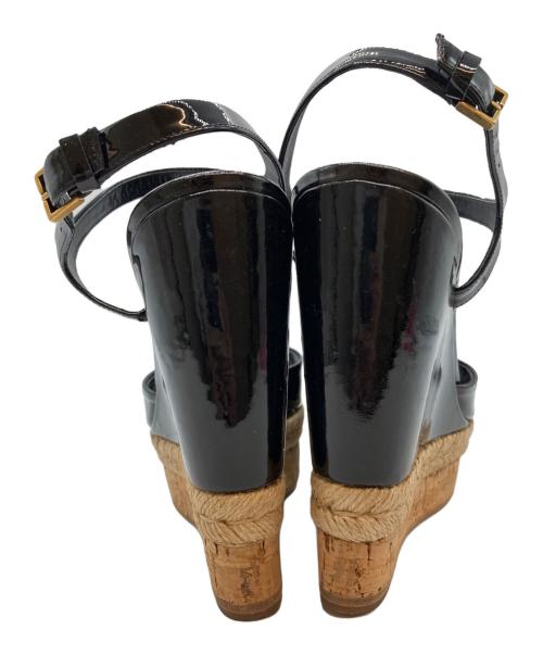 GUCCI（グッチ）GUCCI (グッチ) ウェッジソールサンダル ブラック サイズ:36 1/2の古着・服飾アイテム