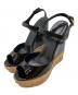GUCCI（グッチ）の古着「ウェッジソールサンダル」｜ブラック